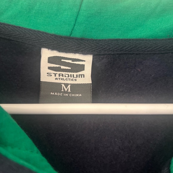 NEW Stadium Notre Dame Zip Up Sweatshirt, Navy Blue, Green, Sz Medium - Picture 3 of 3